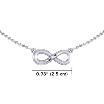 Infinity Love For Mom Silver Necklace with Single Gem TNC459 - Jewelry